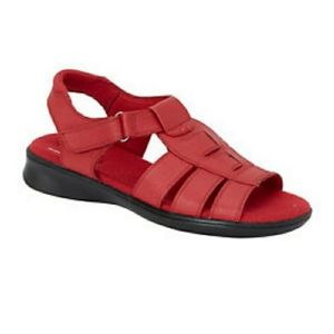 Dr. Scholl's Leather T-strap Sandals Hot Red